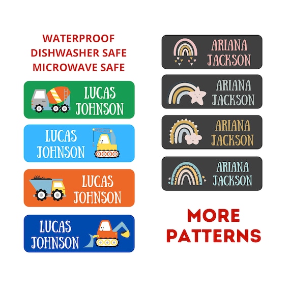 Waterproof Daycare Labels Dishwasher Safe Preschool Labels Name