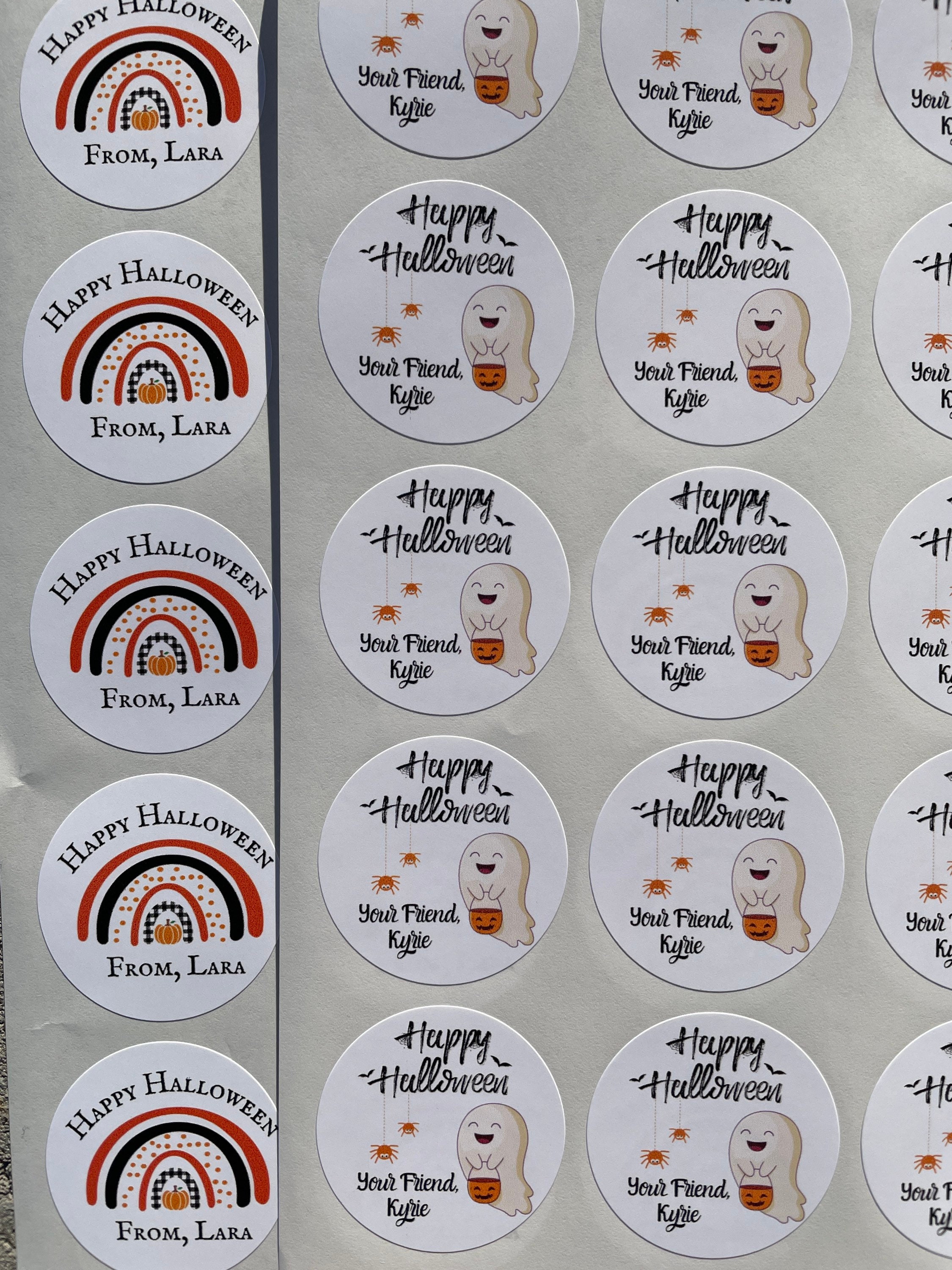 Halloween Stickers Candy Halloween Stickers Pumpkin Trick or Treat Stickers Happy Halloween Labels Treat Bag Stickers Trunk or Treat Bat