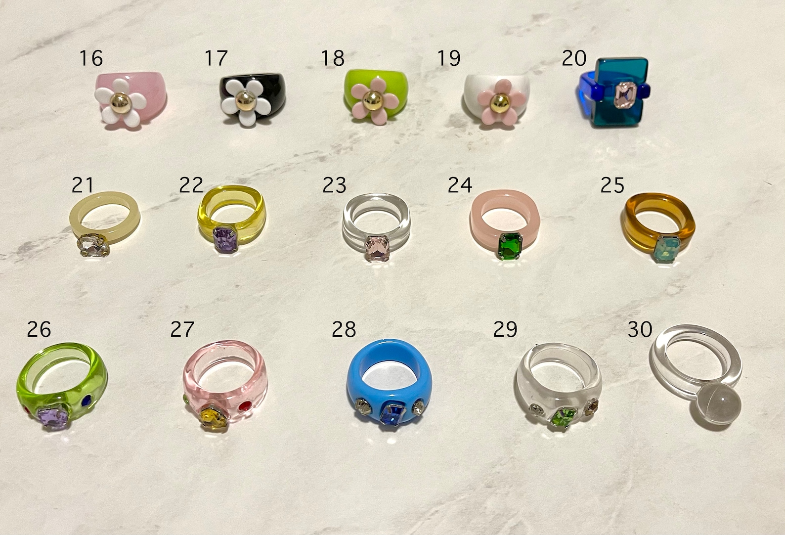 Colorful Chunky Bold Rings Summer Funky Glazed Dipped Open - Etsy