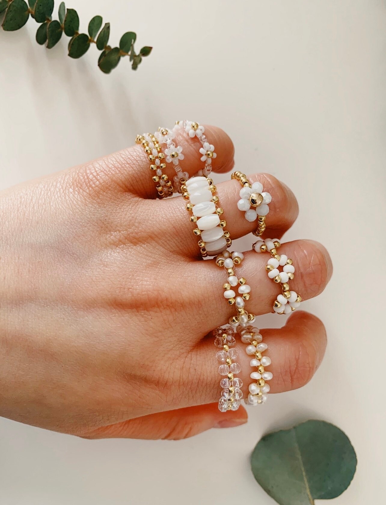 Freshwater Pearl Unique Style Ring | Stackable | Mother of Pearl