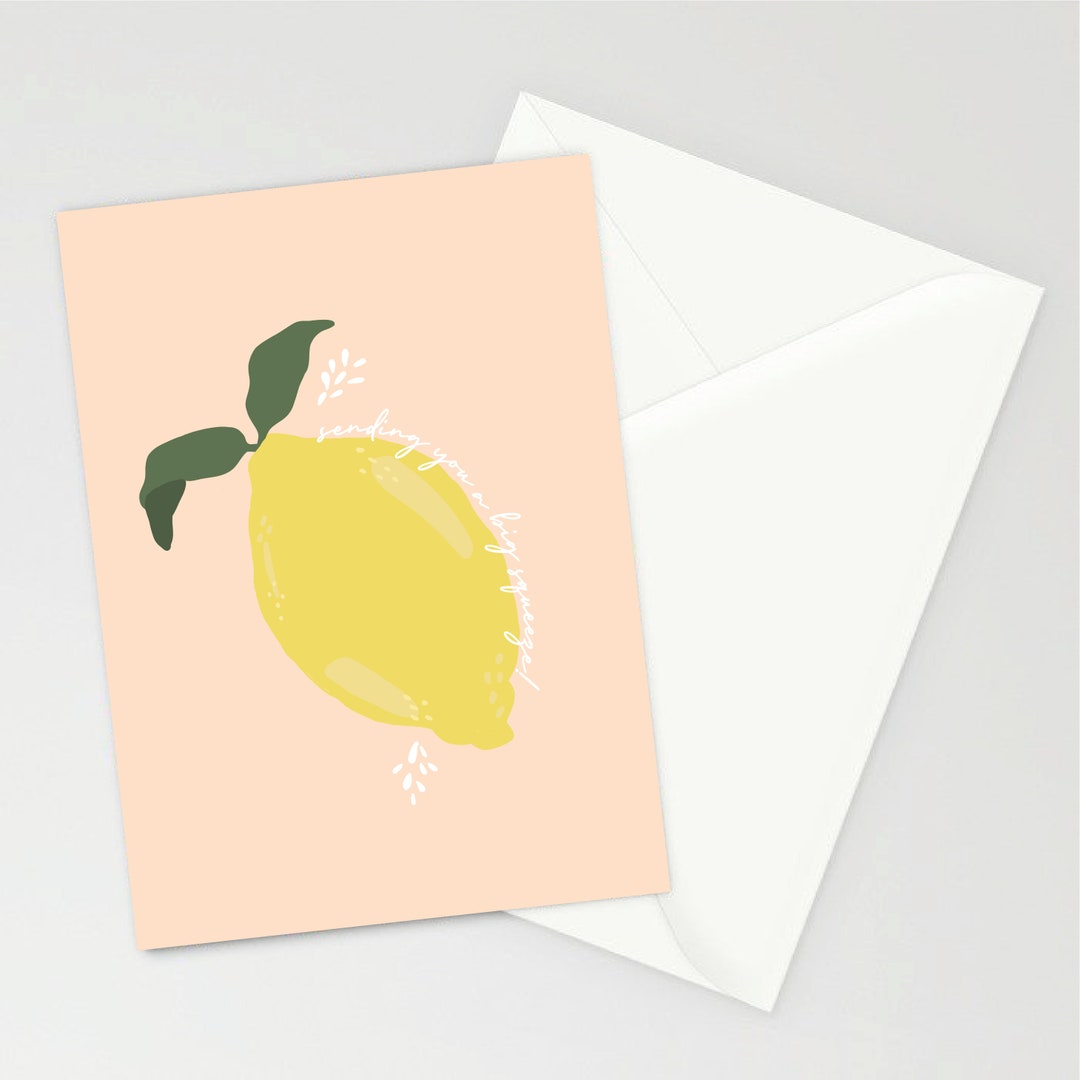 Sending You a Big Squeeze / Lemon Card - Etsy UK