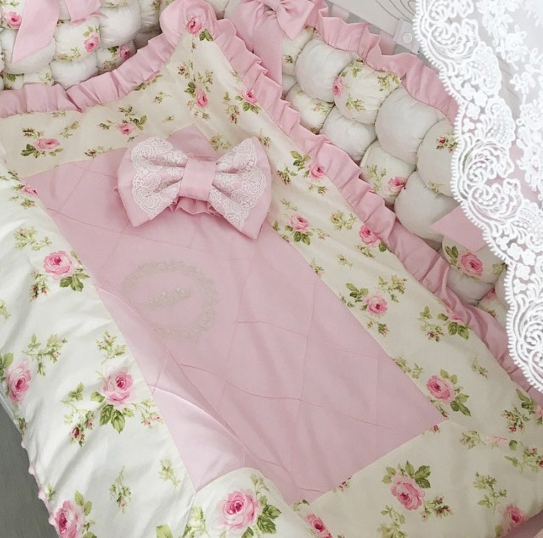 Purple Crib Bedding Set from natural Cotton Baby girl crib Etsy