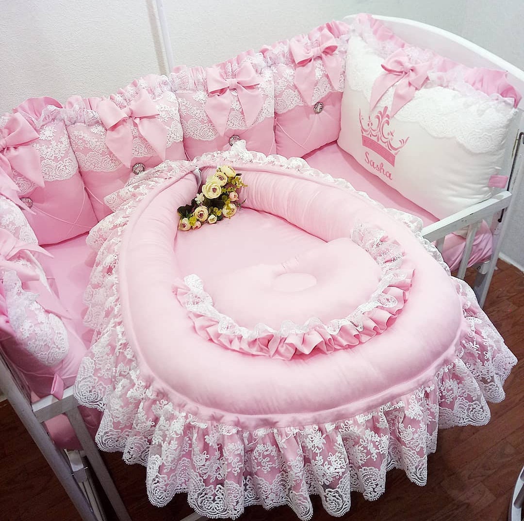 Baby bumper set for girl . Crib bumber pads with crib sheet. Etsy