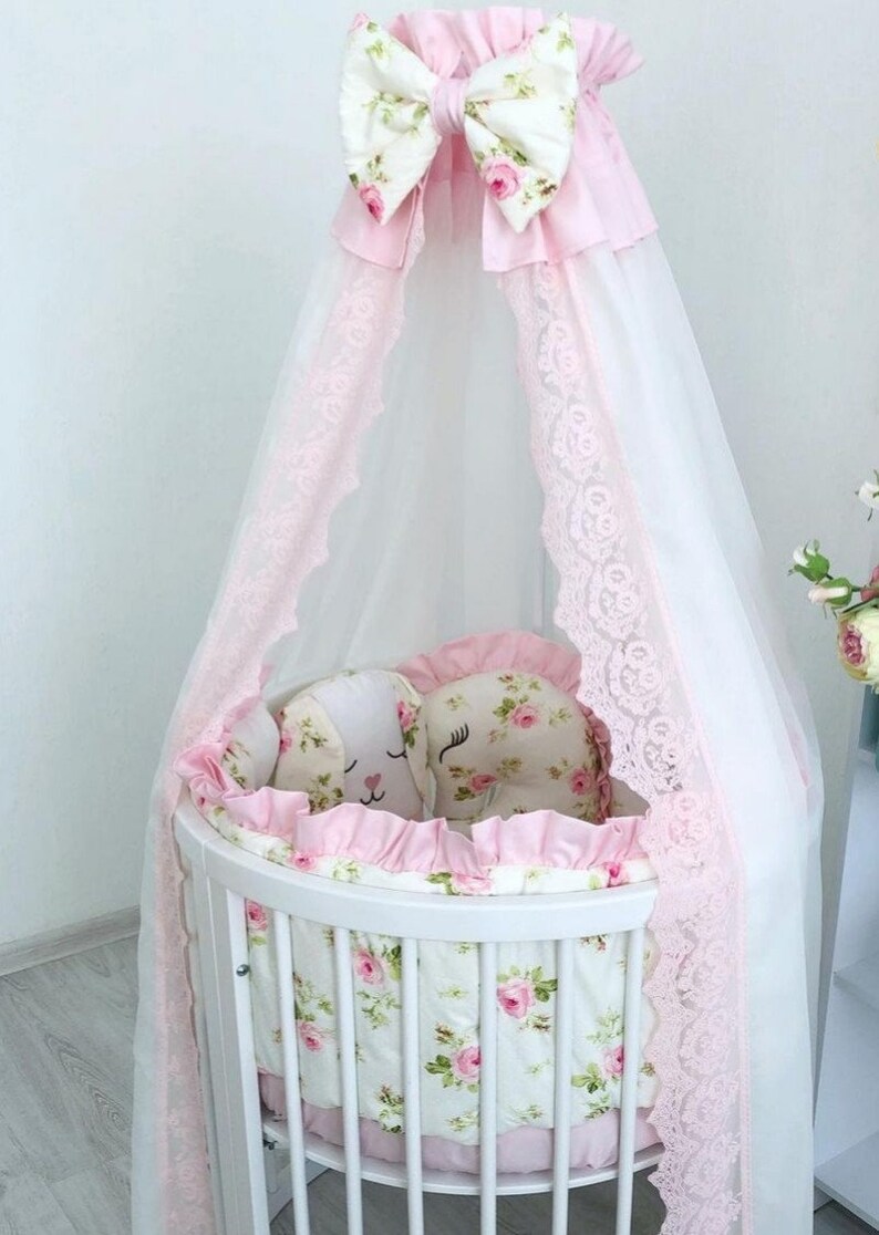 Purple Crib Bedding Set from natural Cotton crib bumper and crib canopy Girl Crib Bedding Set Crib Bumper Pad Baby girl crib bedding set