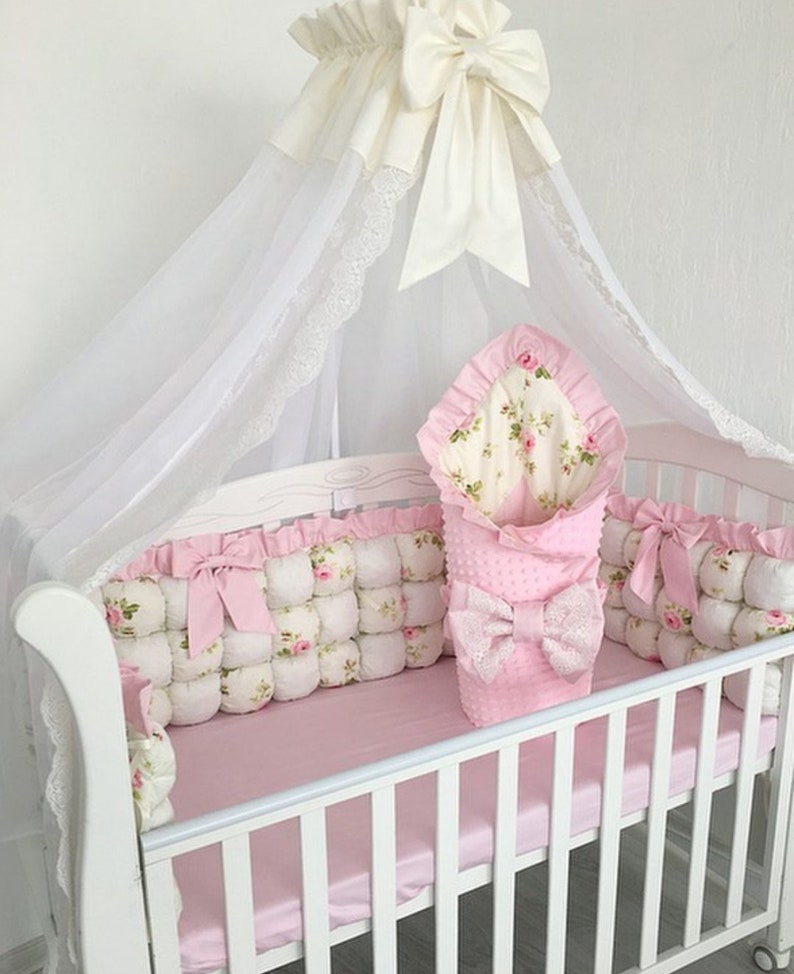 Purple Crib Bedding Set from natural Cotton Baby girl crib Etsy