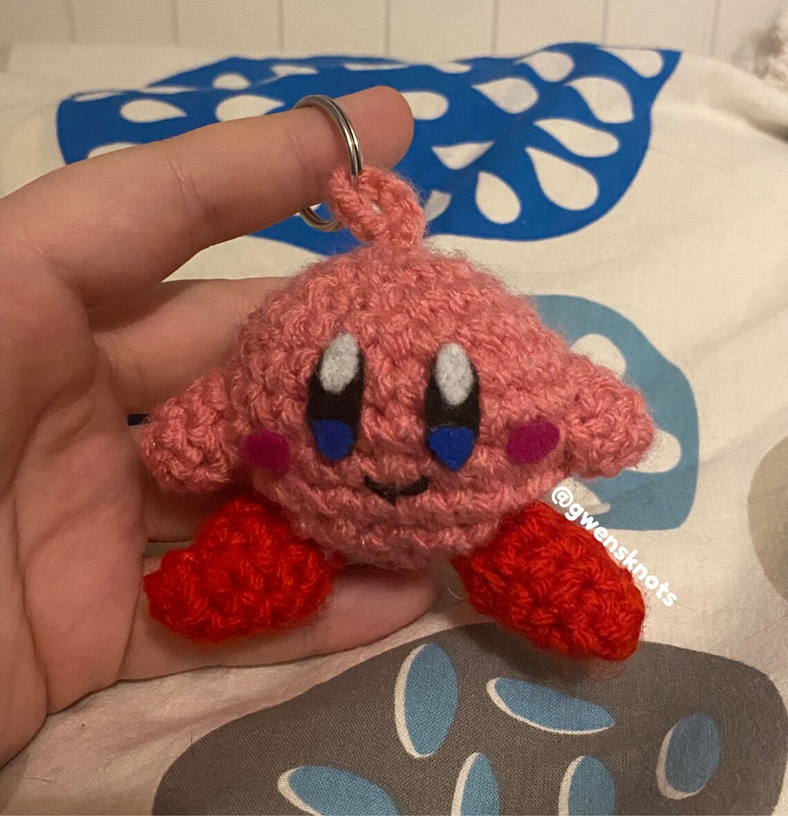 Kirby Handmade Crochet Amigurumi Peluche Keychain Nintendo Etsy