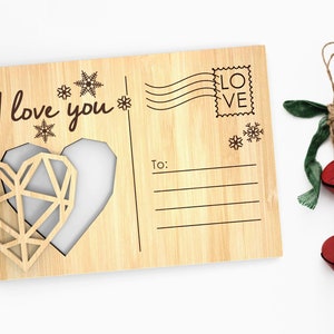Ich liebe dich - Weihnachtsandenken Karte - Laser-Ready Cut Datei - SOFORT DOWNLOAD