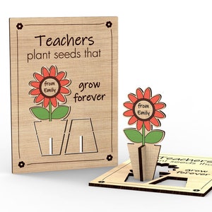 Lehrer pflanzen Samen, die für immer wachsen | Personalisiertes Geschenk des Lehrers - Laser-Ready Cut Dateien