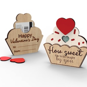 Personalisierter Valentinstag Geschenkkartenhalter für Schullehrer | Fröhliche Valentinstage | Wie lieblich ist es von Dir belehrt zu werden SVG Laserschnittdateien