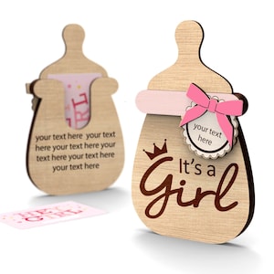 Baby Shower Personalized Gift Card Holder | It's a Girl | New Baby |Svg Laser-Ready Cut Files
