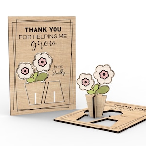 Merci professeur carte contextuelle | Cadeau personnalisé pour professeur - Fichiers Svg découpés au laser