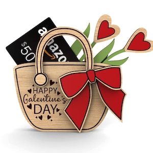 Galentine's Day Geschenkkartenhalter | Geldbörse mit Herzen | Mädchen feiern miteinander | Frauen Freundschaft | SVG Laserdatei