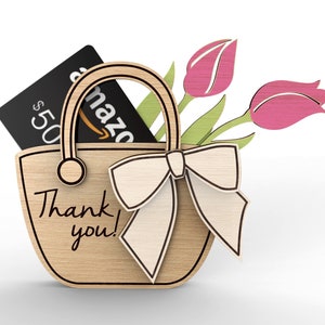 Thank you gift card holder | Personalized Appreciation gift | Commercial License | Svg Laser-Ready Cut Files