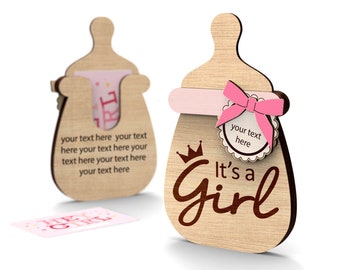 Baby Shower Personalized Gift Card Holder | It's a Girl | New Baby |Svg Laser-Ready Cut Files