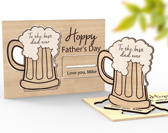 Hoppy Father's Day | Personalized popup Card | Gift for dad | Father's Day gift - Svg Laser-Ready Cut Files