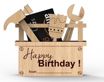 Personalized Toolbox Gift Card Holder: Laser Cut Files (SVG, PDF)