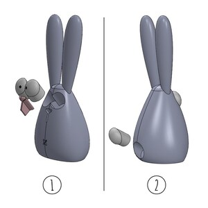 Easter Bunny STL 3MF| Minimalist Rabbit 3D Print File | Multi-Part + Solid One-Piece Models | Cute Desk Decor Figurine | Commercial license