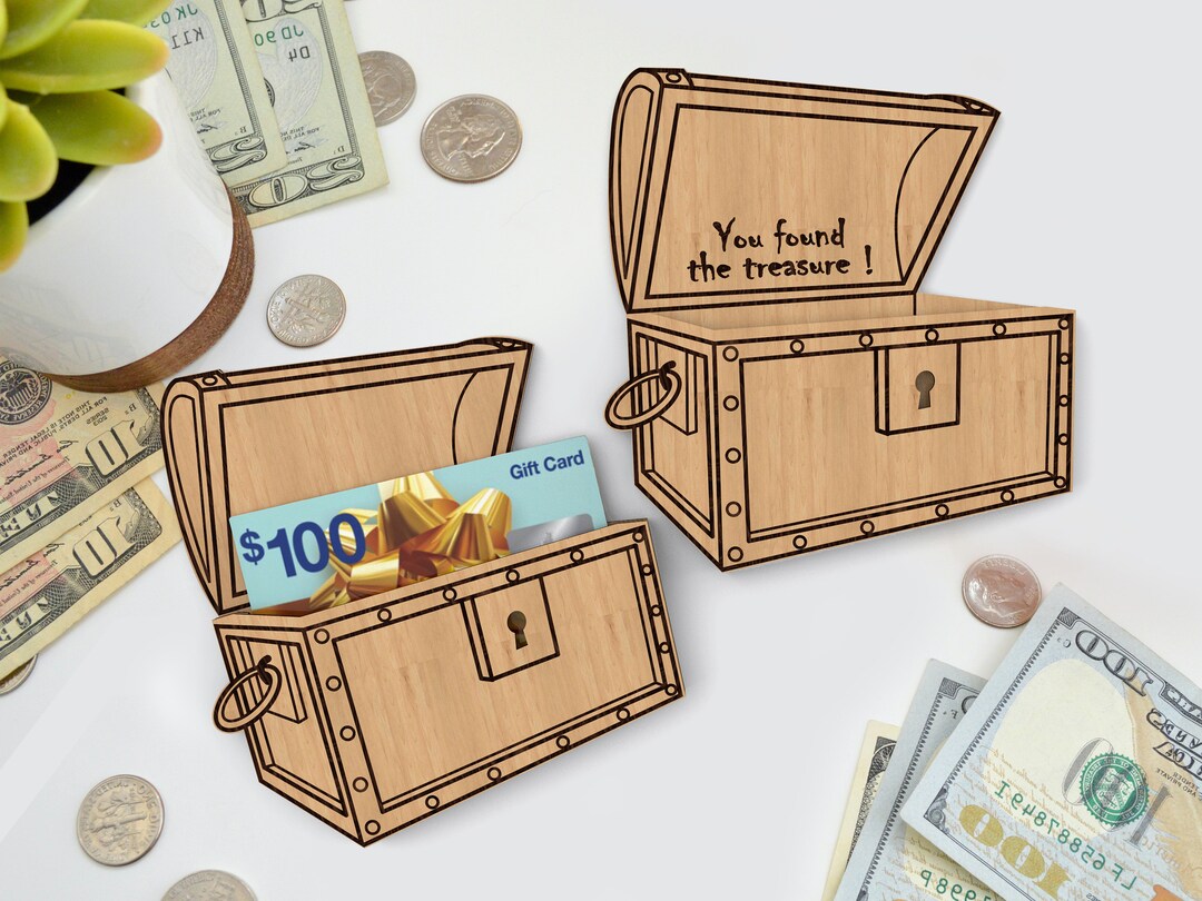 Treasure Box Gift Card Holder Commercial License Gift Idea Svg Laser