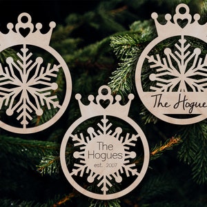 Princess Tiara Christmas snowflake ornament decor  - Svg Laser-Ready Cut Files - INSTANT DOWNLOAD