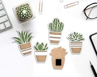 Succulent Magnets Bundle, Succulents SVG bundle, Mother&#39;s day gift, Laser-Ready Cut Files