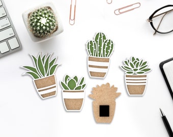 Succulent Magnets Bundle, Succulents SVG bundle, Mother's day gift, Laser-Ready Cut Files