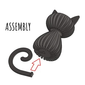 Easy assembly of minimalist kitten STL – support free 3D print design