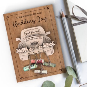 Laser Cut Dateien | Kommerzielle Lizenz SVG | Bargeld Hochzeitsgeschenk mit Personalisierung | Frisch geheiratet | Hochzeit Autodosen