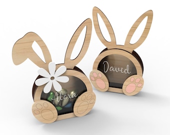 Personalized Easter bunny box for chocolate eggs - laser cutting file, vector file - INSTANT DOWNLOAD - Commercial use