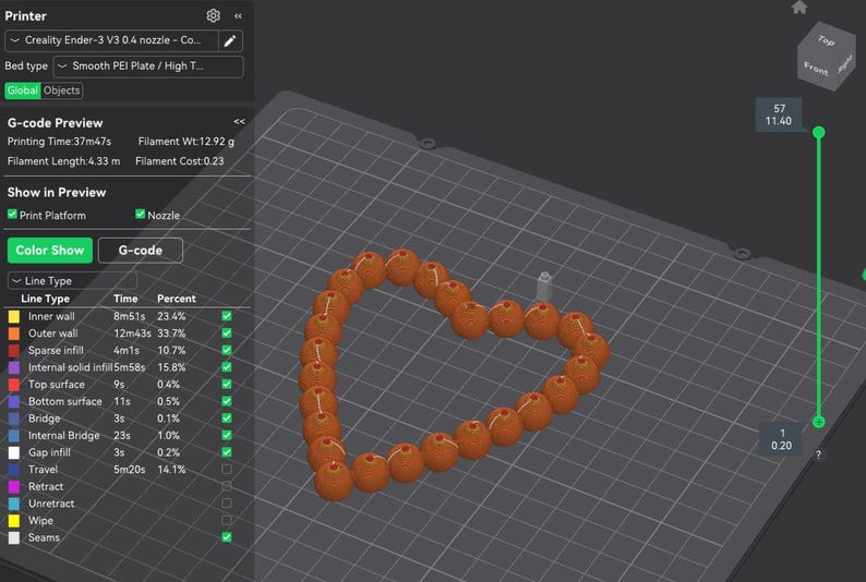 STL print 3D file   | Window door wreath pearl look hearts | Beaded ornaments | Valentine decor | Commercial license