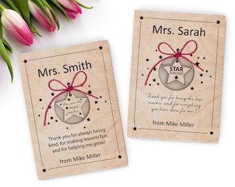 Star Teacher Greeting Card| Personalized Teacher's gift   - Svg Laser-Ready Cut Files