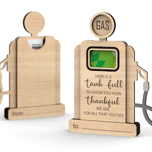 Personalisierter Gas Geschenkkartenhalter | Bares Geld | Wertschätzung | Vielen Dank | Tank voll |Svg Laser-Ready Cut Dateien