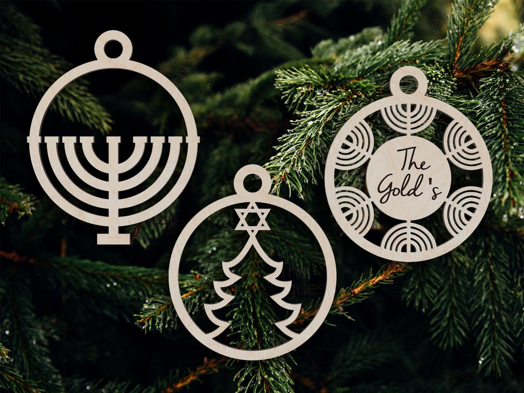 Hanukah Jewish Ornament for Christmas Tree Svg Laserready Cut Files INSTANT DOWNLOAD Etsy
