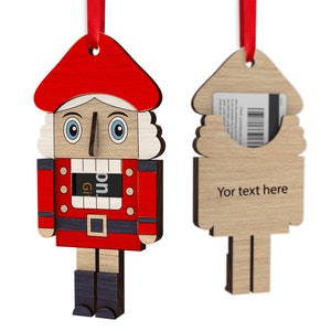 Nussknacker Geschenkkartenhalter Ornament | Personalisiertes Weihnachtsgeschenk | Frohe Weihnachten | SVG Laserdatei