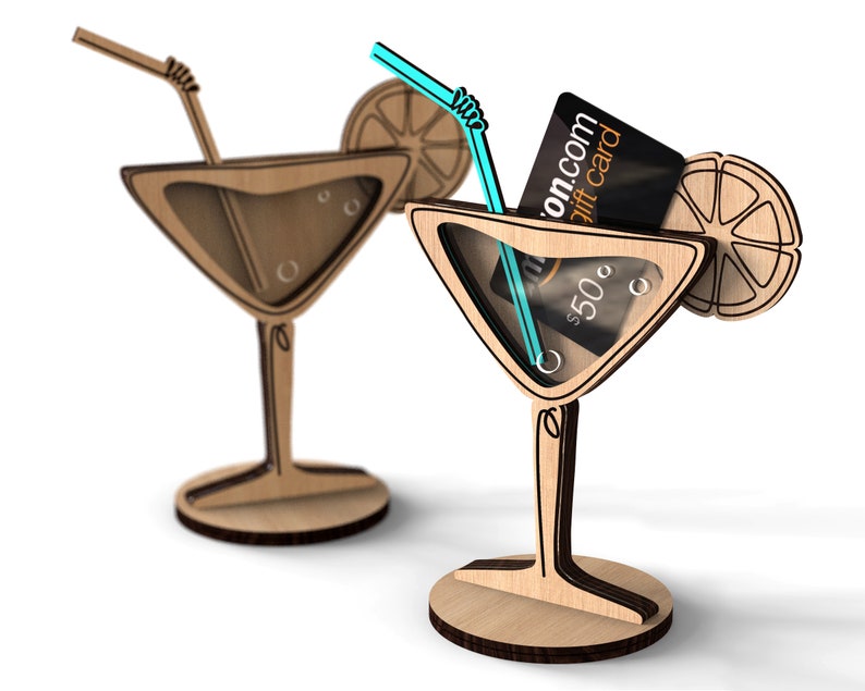 Cocktail Glass Gift Card Holder Commercial License Etsy