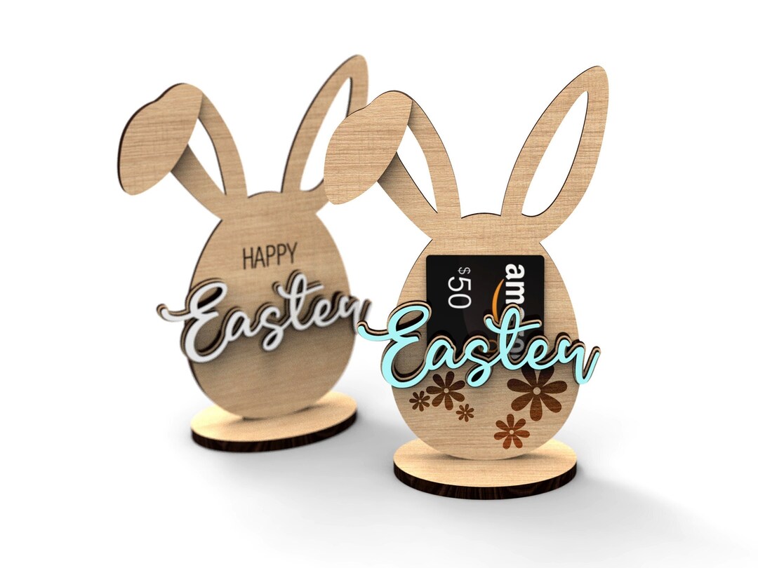 Easter Bunny Gift Card Holder: Laser Cut SVG File - Etsy