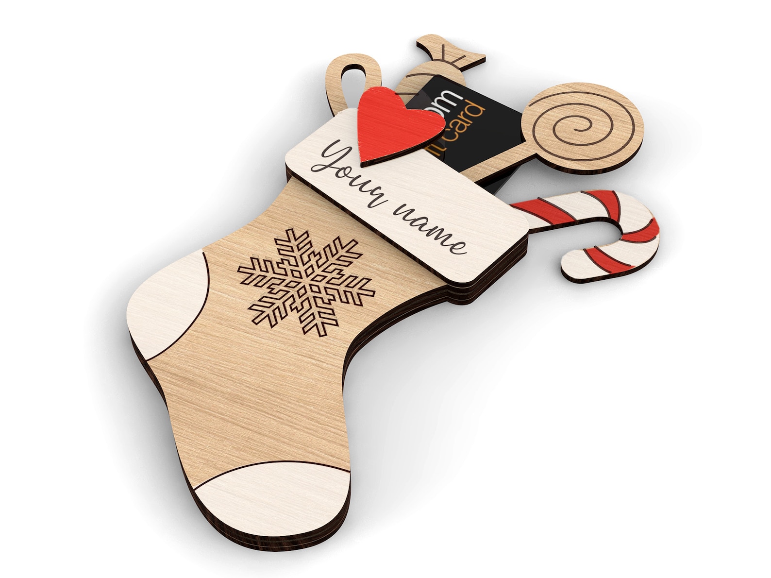 Customized Christmas Stocking Gift Card Holder Personalized Money