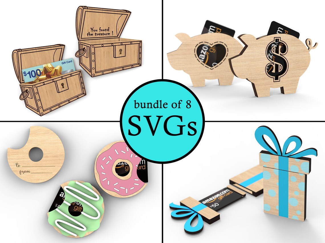 Personalized Gift Card Holders Commercial Use Bundle Svg Etsy