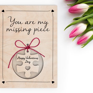 Eres mi pieza faltante / Tarjeta del día de San Valentín - Archivos de corte láser listos para usar - Uso comercial
