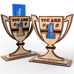 Porta carte regalo trofeo / Sei il numero 1 - File SVG tagliati al laser
