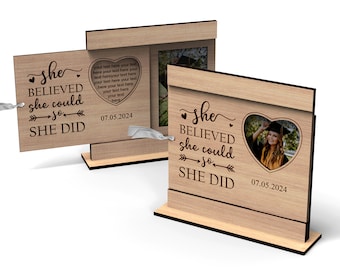 Spersonalizowana ramka na zdjęcie ukończenia szkoły 4x6: plik SVG wycinany laserowo