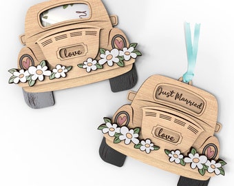 Just married | Wedding Car - gift card holder | Wedding gift | Laser Cut Files | SVG