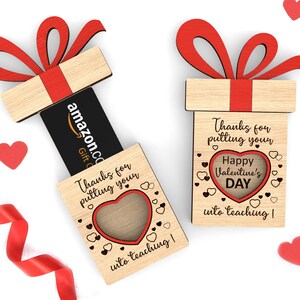 Personalisierter Lehrer Valentine Geschenk Kartenhalter | Fröhliche Valentinstage | Danke Lehrer Wertschätzung | geschnitten Datei