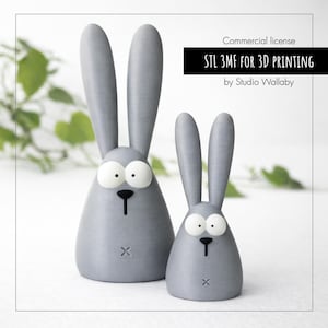 Easter Bunny STL File | 3D Printable Bunny Figurine | Solid + Multi-Part Options | Spring Decor | Commercial License