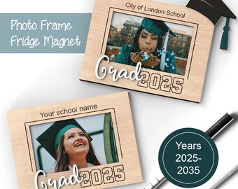 Personalized Graduation Frame Fridge Magnet: 2"x3" Photo (SVG Laser-Ready Cut Files)