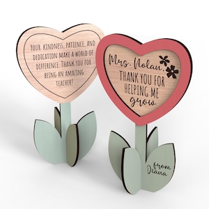 Gracias por ayudarme a crecer / Regalo personalizado de agradecimiento para maestros / Regalo personalizado para maestros de escuela / Archivos Svg listos para cortar con láser