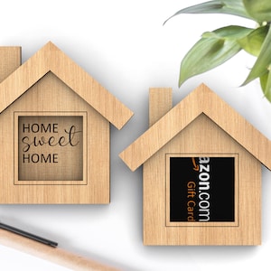 Porta carte regalo per chiusura di un agente immobiliare / Regalo di inaugurazione della casa / Regalo in contanti / Minimale semplice iconico / File SVG tagliati al laser