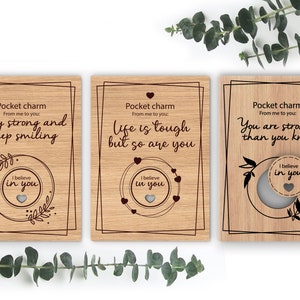 Encourage cards with wooden token | Strong woman gift | I believe in you - bundle of 3 - Svg Laser-Ready Cut Files