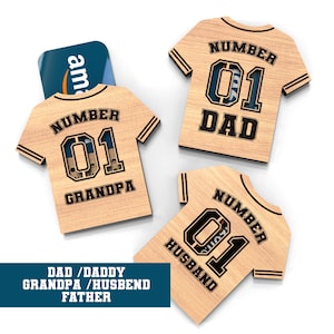 Numéro un Papa Papa Mari Grand-père Père | Porte-cartes cadeau Joyeuse fête des pères | #1 |Cadeaux personnalisés | Fichiers découpés au laser