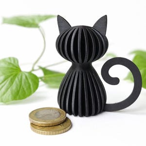 Modern Tiny Cat STL File | Minimalist Cat Sculpture | 3D Printable Kitten | Japandi Home Decor | Cat Lover Gift | Commercial License