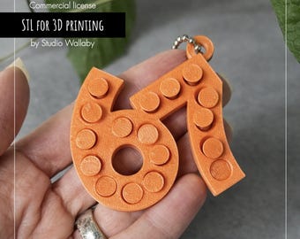 67 Fidget Keychain STL | Six Seven Meme | Pop It Stress Toy | Funny 3D Print File | Instant Download | Commercial License